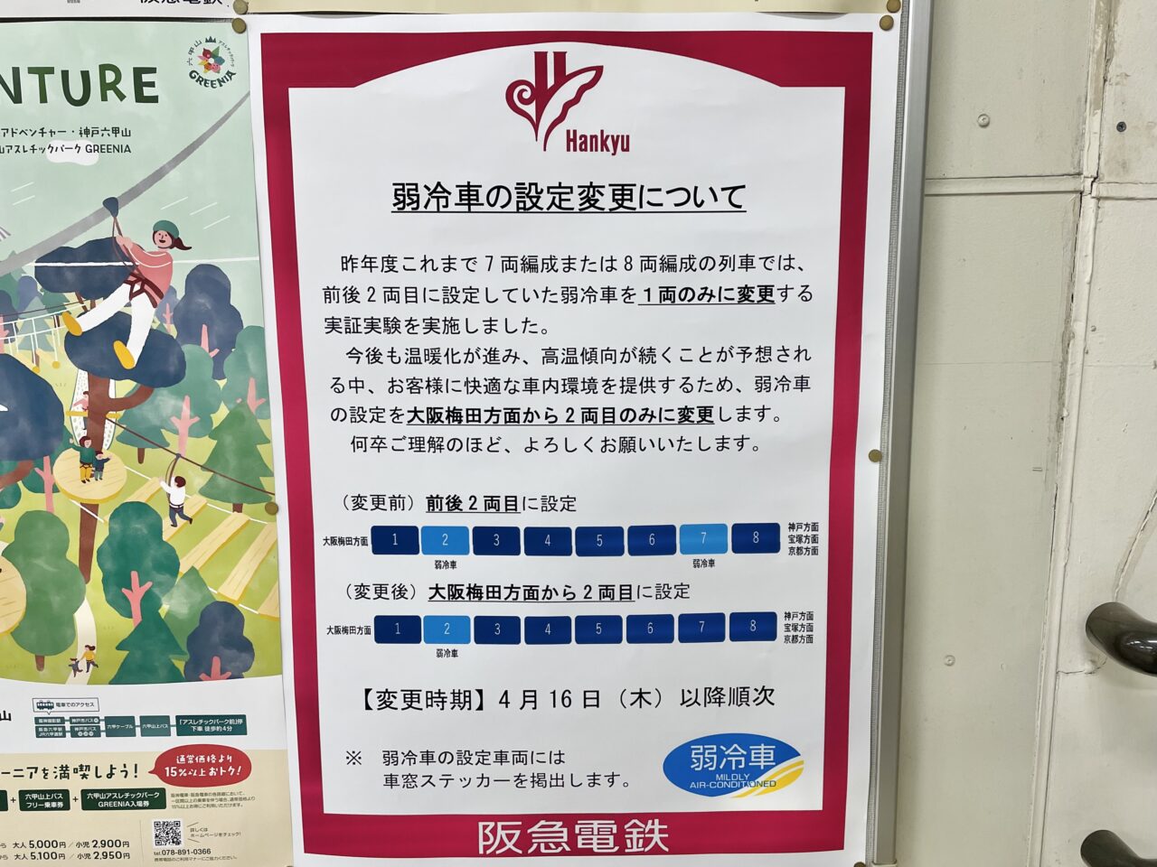 阪急電車弱冷車について